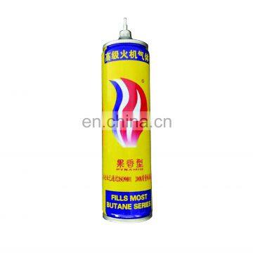 butane gas for lighters and lighter gas refill valveand lighter gas can  made in china