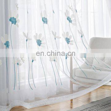 Fashionable and simple embroider sheer curtain voile fabric curtains