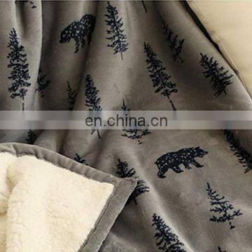 100% Polyester Sherpa Flannel Blanket Two Sides Brushed Cozy Fleece Throw photo-6
