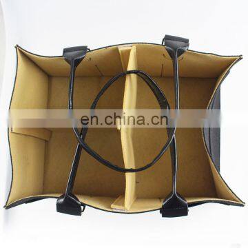 Double Colors Large Size Felt Diaper Caddy Tote Bag for Fashion Mother PU Leather Handle photo-4