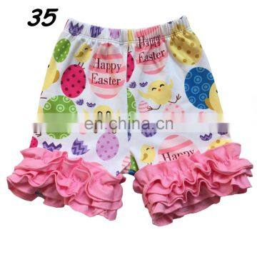 Summer ruffle shorts Baby Cotton Girls shorts Valentines Easter icing short pant