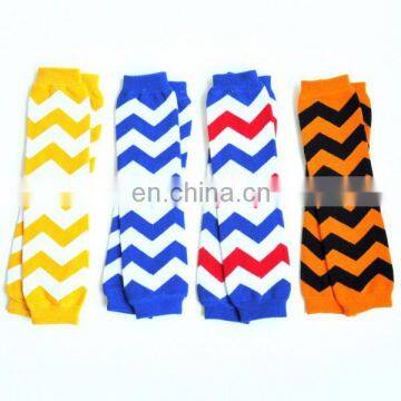 Baby zig-zag leg warmers Kids Unisex Cotton leggings Boy Girl Crawling Knee pads