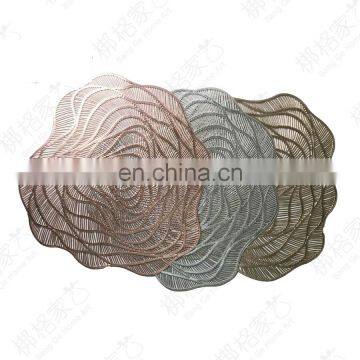 INS Creative Flowers and Roses Gold Stamp Hollow-out Heat Insulation Mat PVC Table Mat Plate Mat photo-6