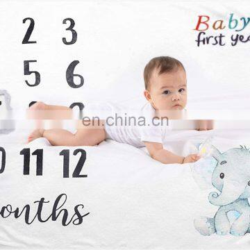 High Quality Super Plush Fleece Monthly Baby Milestone Blankets Baby Milestone Blanket Customizable photo-2
