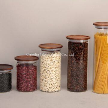 Round Shape Borosilicate Glass Jar Food Storage