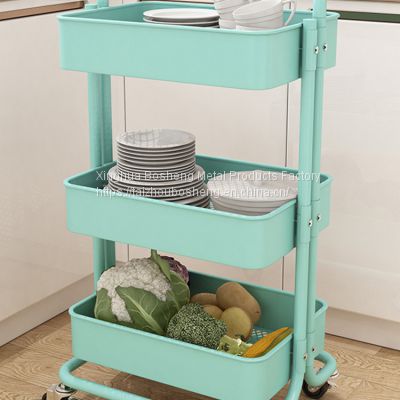 Vegetable Trolley For Kitchen Kitchen Storage Cart 3 Tier Stainless Steel Trolley