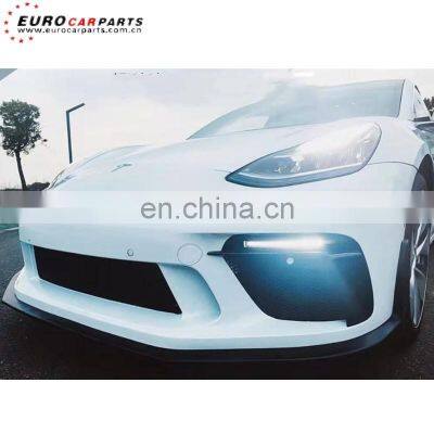 Model 3 Front Bumper for TSL Model 3 2017-2021year PP Material UP Style Front Bumper With LED for Model 3 Body Kits photo-4