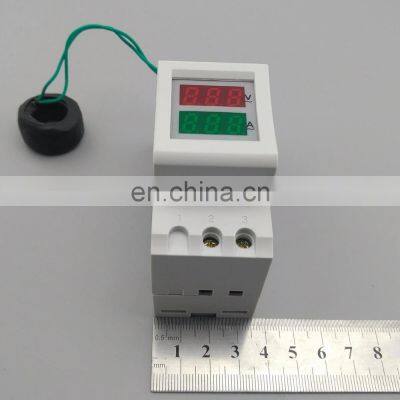 2P 36mm Din Rail Dual LED Display Voltage and Current Meter Voltmeter Ammeter Range AC 80-300V 200-450V 0-100A photo-5