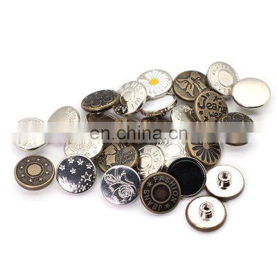 Convenient install nail-free button adjustable removable metal jeans buttons