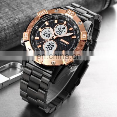 Custom Brand SKMEI 1838 Stainless Steel Men Wrist Watches Luxury Male Analog Digital Watches