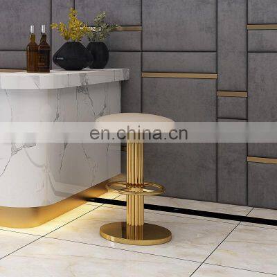 modern restaurant kitchen island furniture stainless steel gold velvet barstool