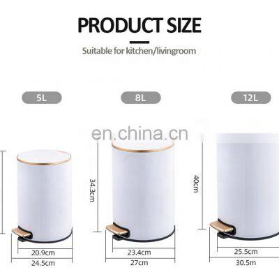 Hot Sale Luxury Colorful Household Office Stainless Steel Pedal Bin With Soft Close photo-5