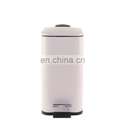 Nordic style rectangular pedal bin home and office foot pedal bin with thin lid bathroom waste bin