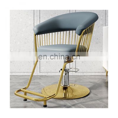 Wholesale China Manufacturer Latest Modern Blue Gold Woman Men Haircut Saloon Chair Hair Salon Barber Chairs For Barber