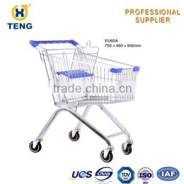 Europe Style 180L Supermarket Shopping Cart Trolley Foldable Shopping Trolley Wheel photo-2