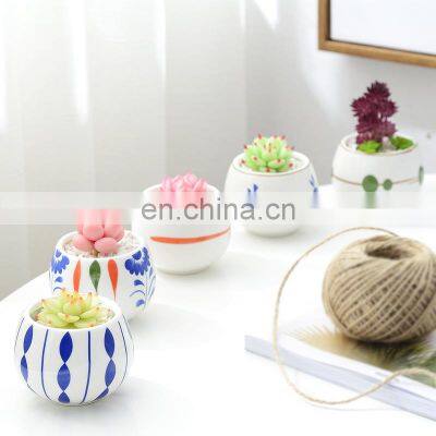 Wholesale White Porcelain Flowerpot Japanese Flower Pot Hand Painted Creative Ceramic Mini Pot
