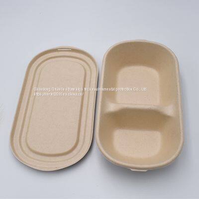 Disposable environment-friendly degradable lunch boxPaper tray and bowl