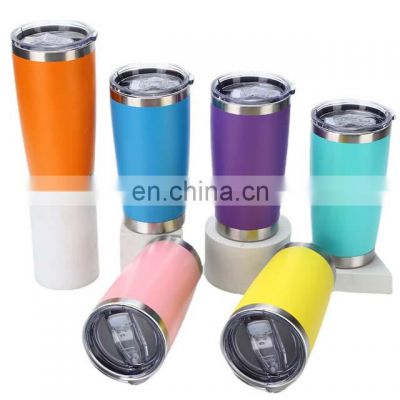 Stainless Steel Vacuum Insulated Double Wall Travel Tumbler 20oz Tumbler Cups Wholesale With Lid