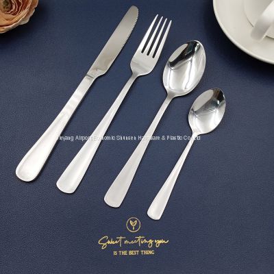 stainless steel flatware set for hotel restaurant