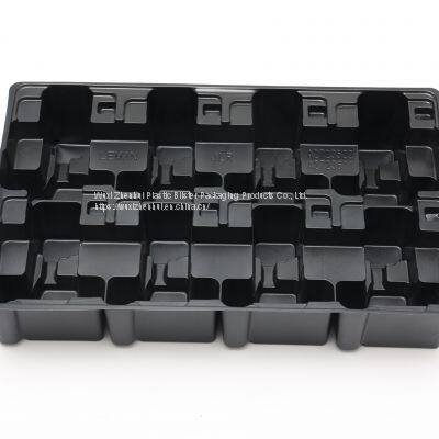 black PS vacuum forming blister packaging protective inner trays