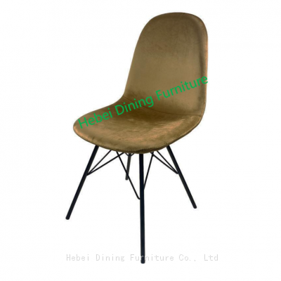 Dining Furniture Factory Direct Supply No Armchair Metal Leg Chairs Velvet Chair Dining Chair photo-3
