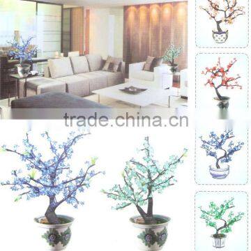 2013 New Design Peony Bosai Flower Artificial led light tree