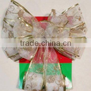 2016 Wedding Card Decorate With Large Printed Organza Ribbon Bow Tie photo-6