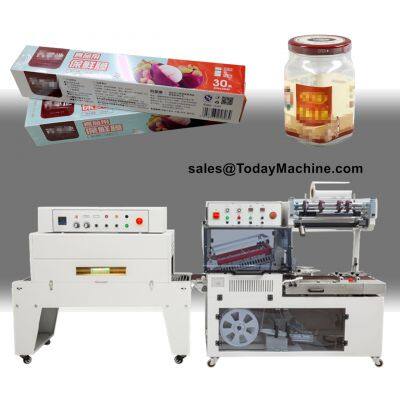 Automatic PP PVC Color Box Cosmetics Tableware Film Shrink Wrapping Machine