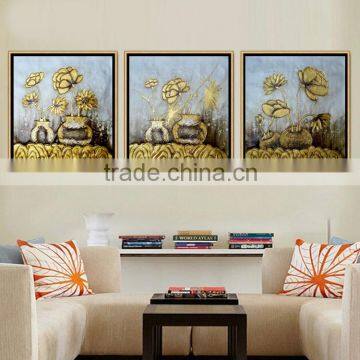 heavy texure Decoration canvas artwork picture Flower framed Painting