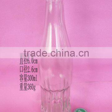 300ml glass juice bottle, 300ml glass beverage bottle with cap