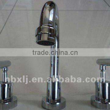 gooseneck spout tap with two handles