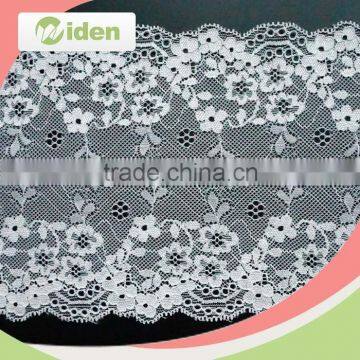 Customer designs are welcomed white color chiffon rose flower lace stretch lace