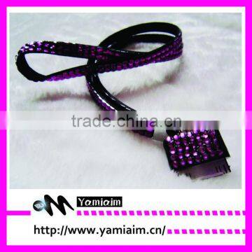 rhinestone lanyard with keychain and iphone attachment