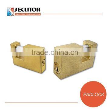 Rectangular Heavy Duty Brass Padlock and Key photo-4