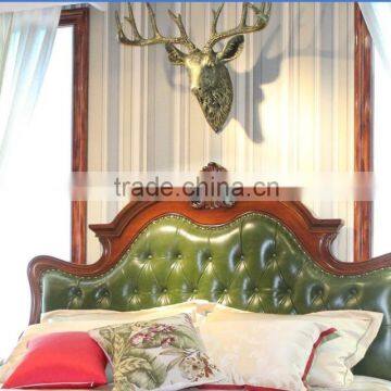 Antique Bedroom Furniture Set Solid Wood Double Size Bed AET-KM21 photo-2