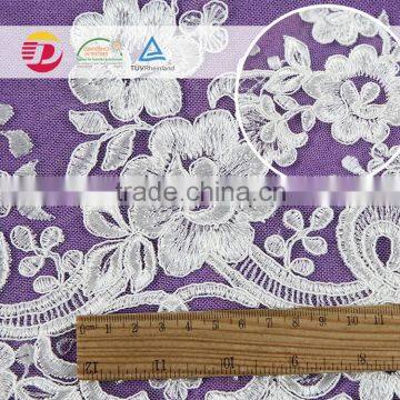 Wholesale High Quality White Cotton Lace Embroidery Fabric for Dress New Design photo-5