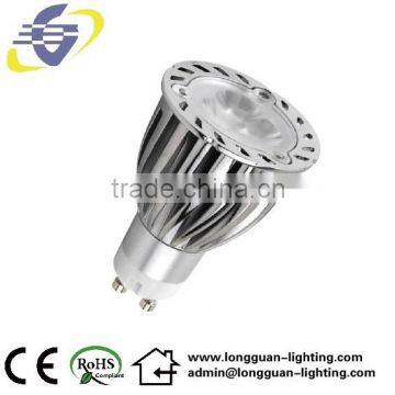 GU10 230V 3X2W LED spotlight 6W LED lamp normal size,die cast alu housing with chrome