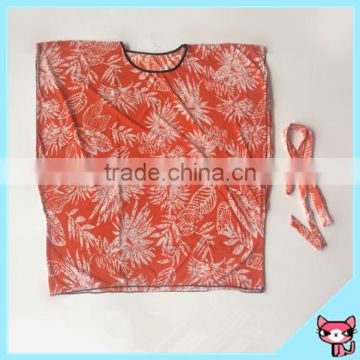 China Factory White Leaves Orange Big Size Blouse