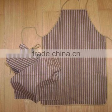 yarn dyed cotton apron set