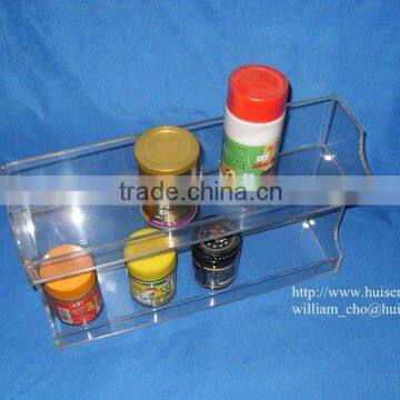 Clear cruet stand holder for restaurant or private kitchen