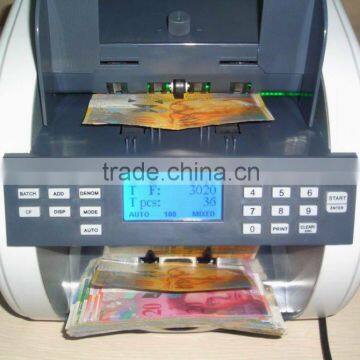 CHF money counting machine with pcs&value counting and counterfeit detection