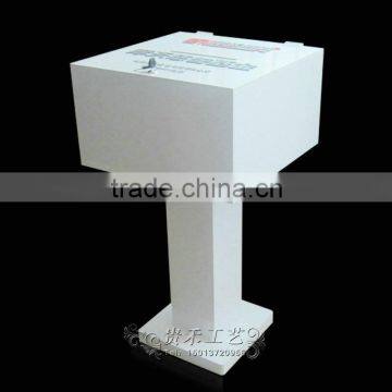 High Quality White Acrylic Donation Box,organic Glass Stand for Donation photo-5