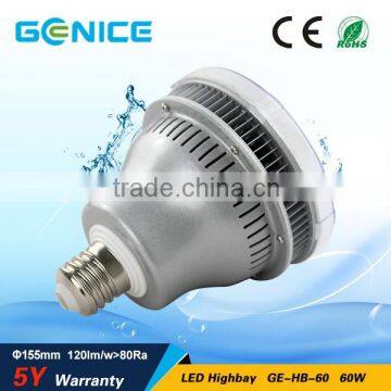 130LM/W High lumen philips3030 waterproof e40 led low bay 50w 60w