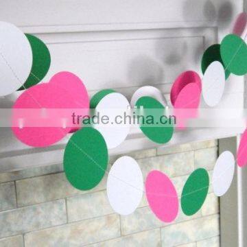 Best selling!!colorful circle round paper garland for home party decorations