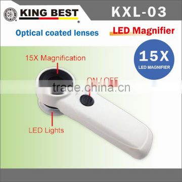 KING BEST 15X Optical coated lenses magnifier lamp magnifier loupe bright LED magnifier led