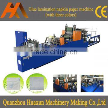 Automatic colors printing serviette tissue laminating folding napkin paper production machine