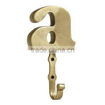 Wall Hook, Brass Alphabet Wall Hook, Wall Hanger