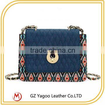 2016 fashion denim jeans women cross body bags canvas shoulder bag