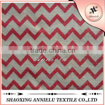 2016 New Style Chevron Printed Jute Burlap Fabric