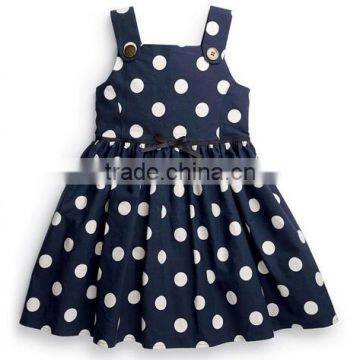 British Style baby girls cotton white spot vest casual sundress